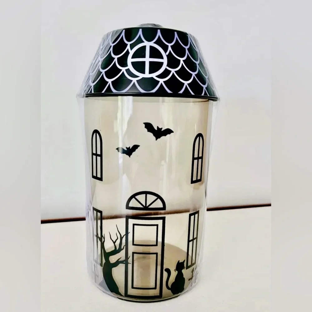 Target Bullseye Playground Halloween Black Glass Haunted House Canister